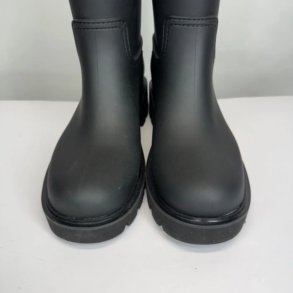 New Hunter Carson Lug Sole Rain Boot Black Sz 9